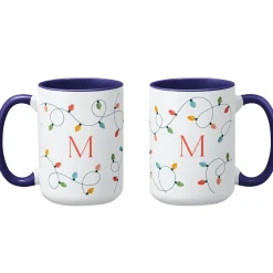 Holiday String Lights Initial Mug