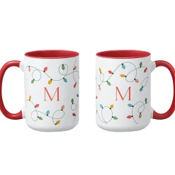 Holiday String Lights Initial Mug