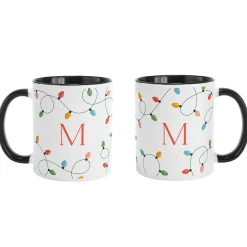 Holiday String Lights Initial Mug