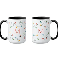 Holiday String Lights Initial Mug