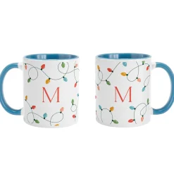 Holiday String Lights Initial Mug