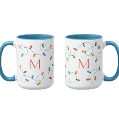 Holiday String Lights Initial Mug