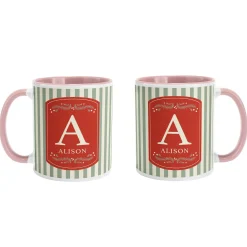 Holiday Stripe Initial Mug