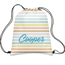 Horizontal Stripes Drawstring Bag