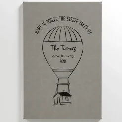 Hot Air Balloon Leather Wall Art