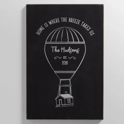 Hot Air Balloon Leather Wall Art