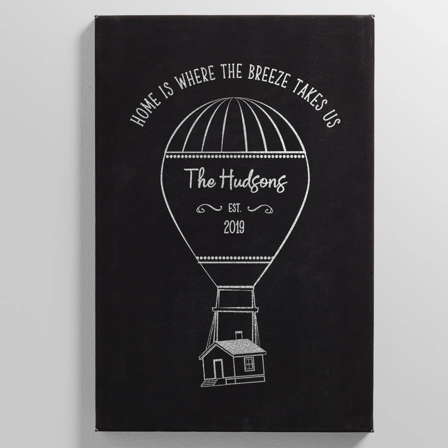 Hot Air Balloon Leather Wall Art