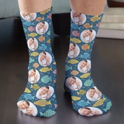 Hugs & Fishes Photo Socks