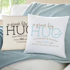 Hugs From Far Away Throw Pillow
