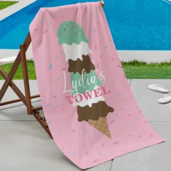Ice Cream Cone Beach Towel