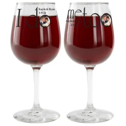 I Do, Me Too Photo Wine Glasses