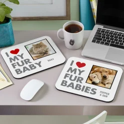 I Heart My Fur Babies Photo Mouse Pad