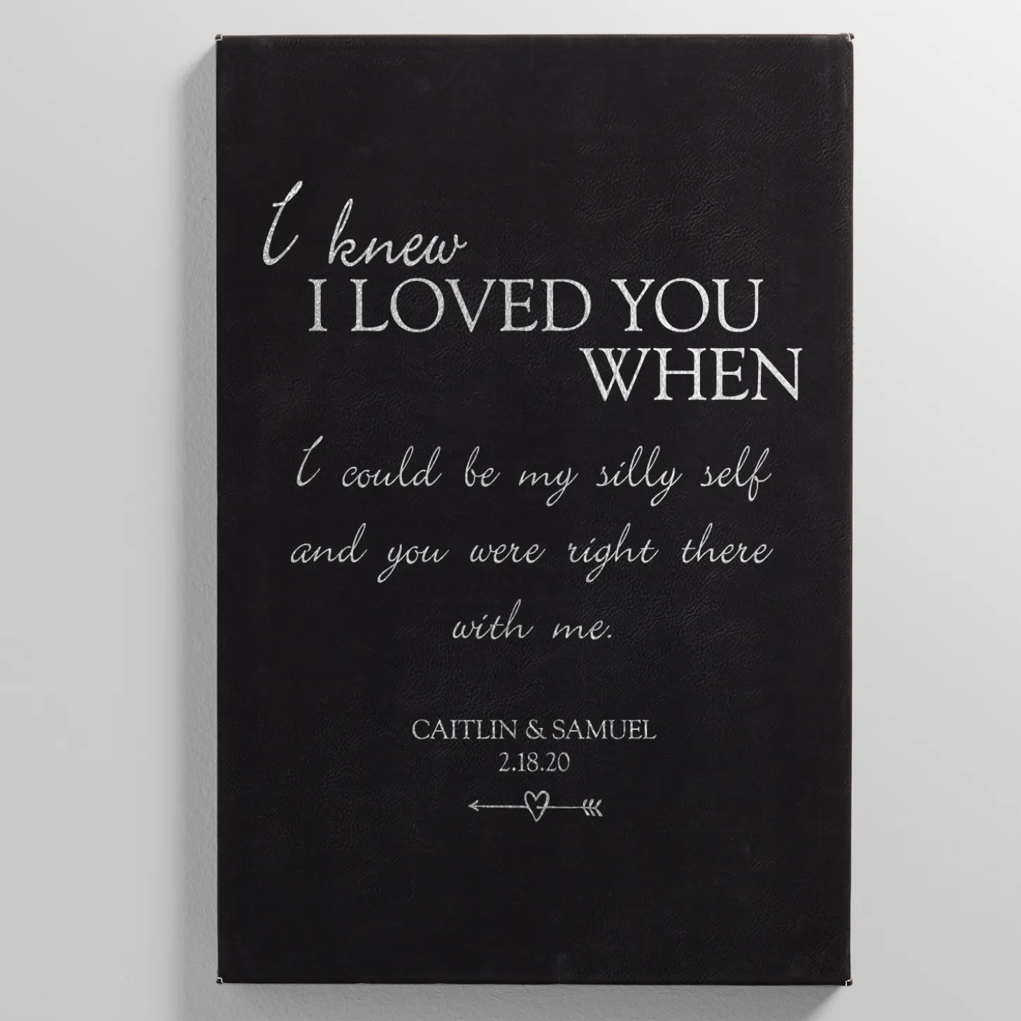 I Knew I Loved You When Leather Wall Art