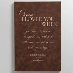 I Knew I Loved You When Leather Wall Art