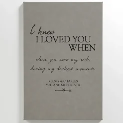I Knew I Loved You When Leather Wall Art