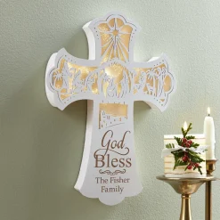 Illuminated Nativity Wall Cross