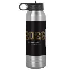 Illuminated Year Graduation Photo Stainless Steel Water Bottle