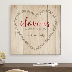 I Love Us Heart Canvas