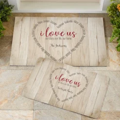 I Love Us Heart Doormat