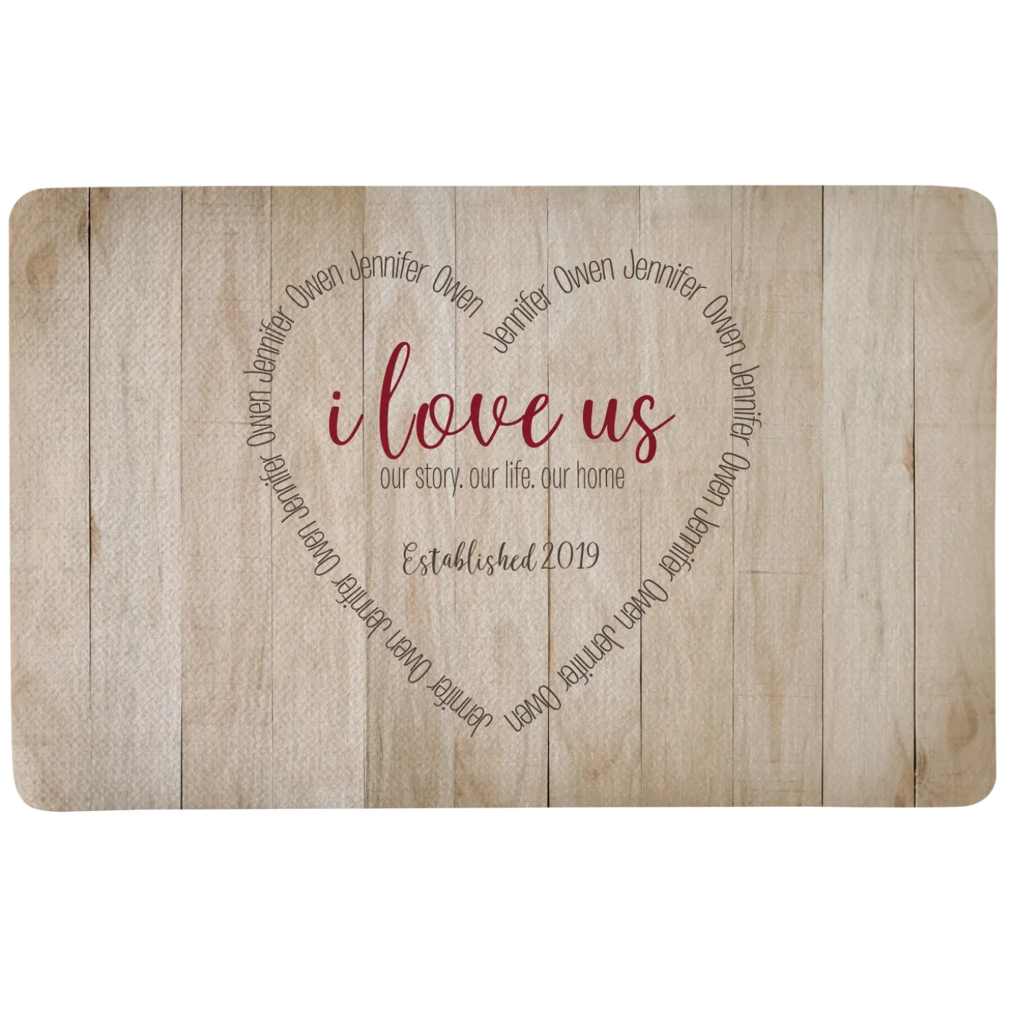 I Love Us Heart Doormat