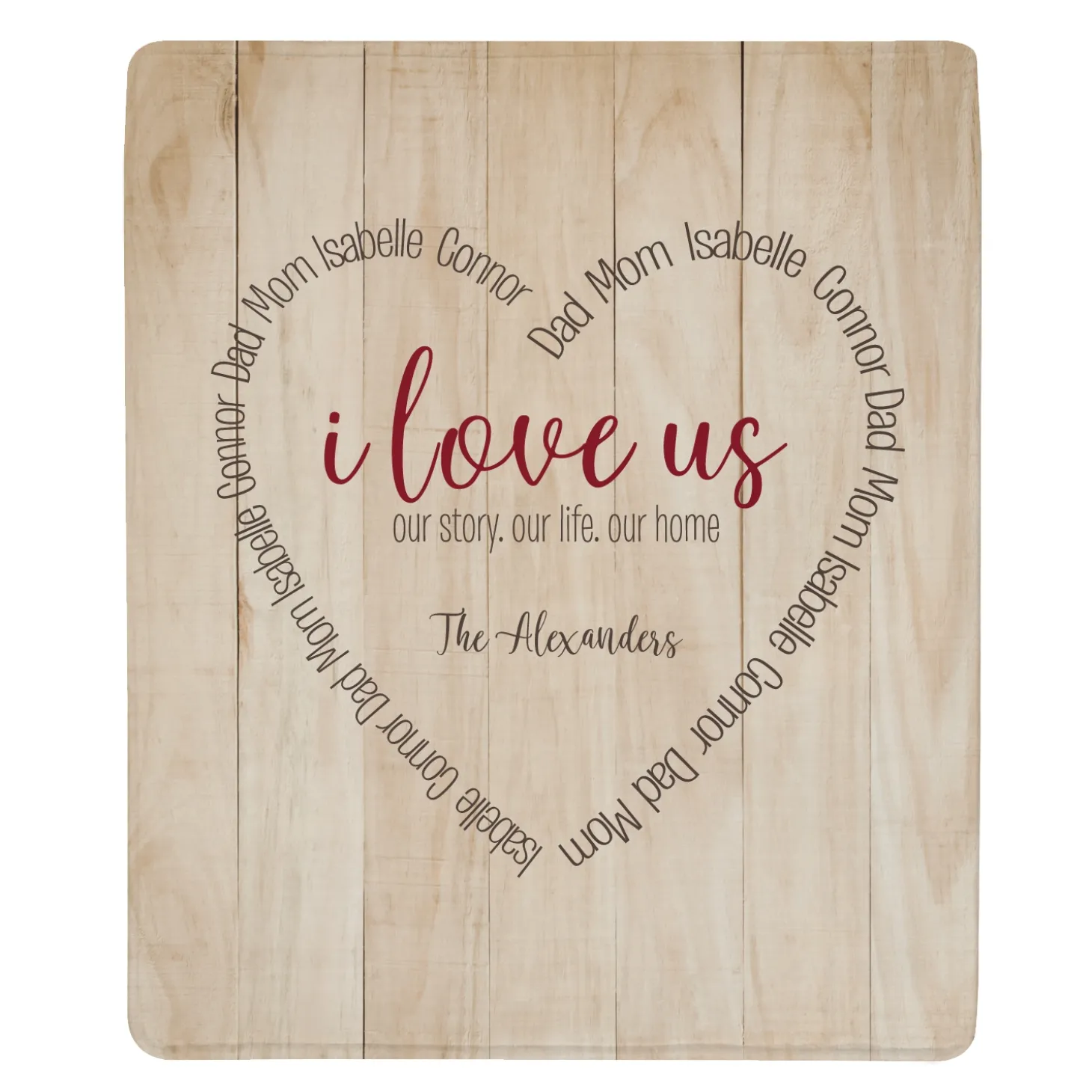 I Love Us Heart Plush Blanket