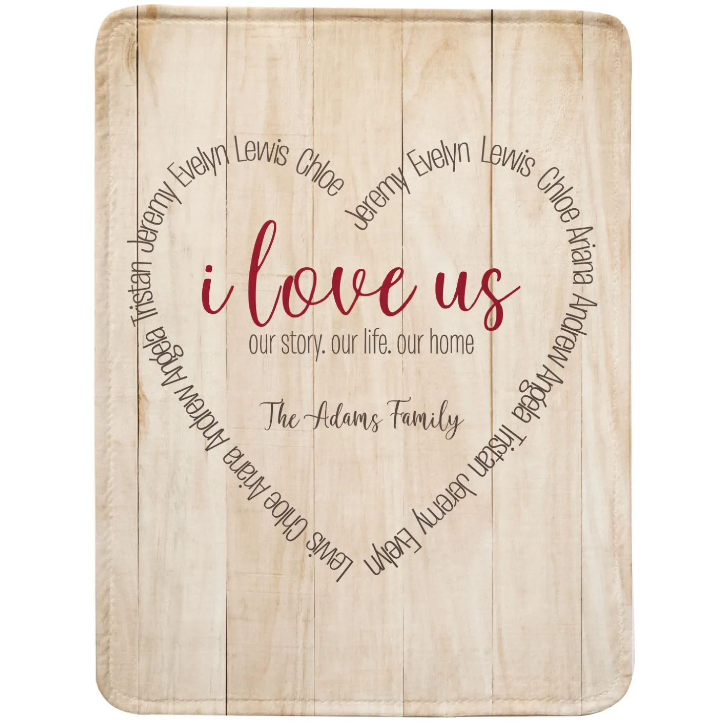 I Love Us Heart Plush Blanket