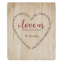 I Love Us Heart Plush Blanket