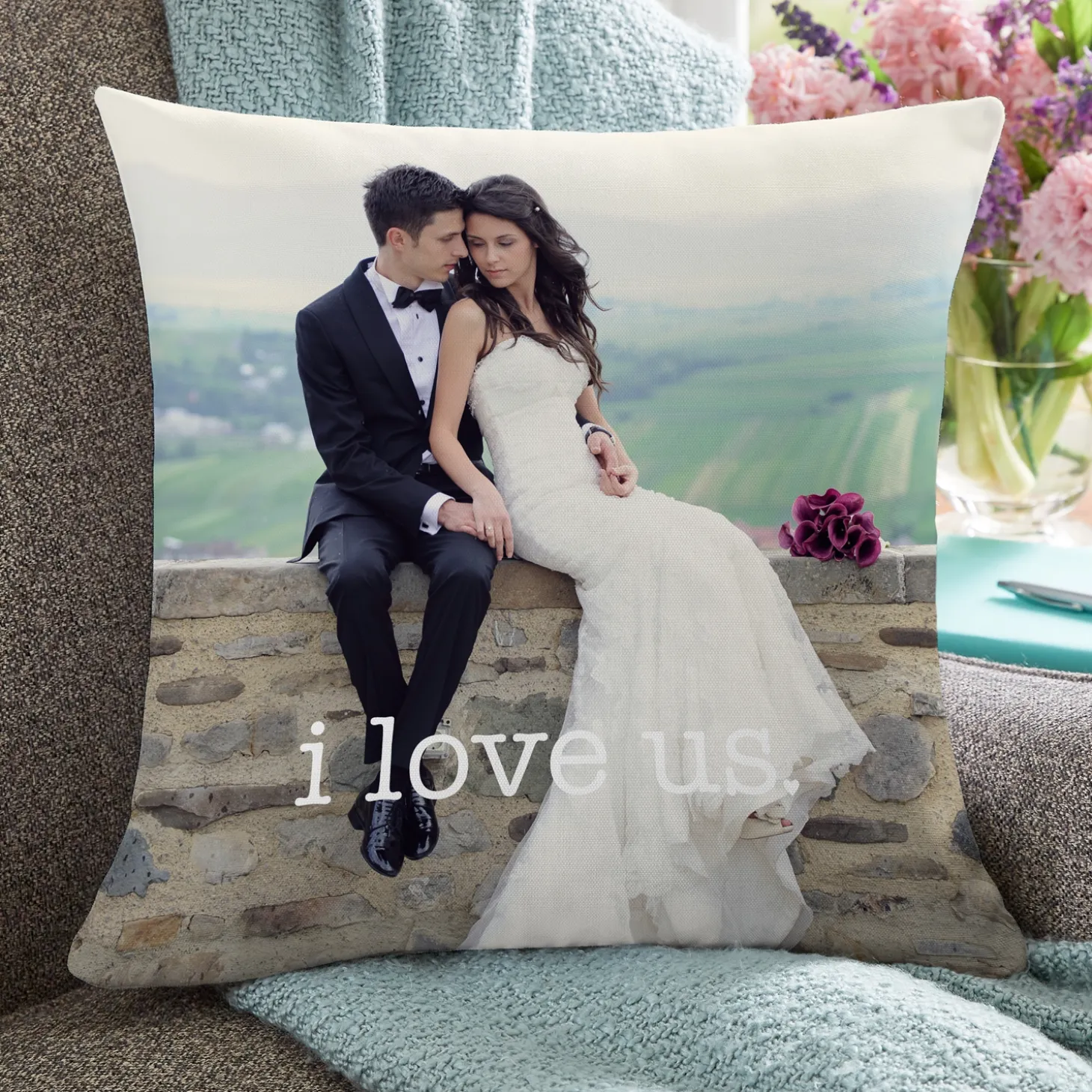 I Love Us Wedding Photo Pillow