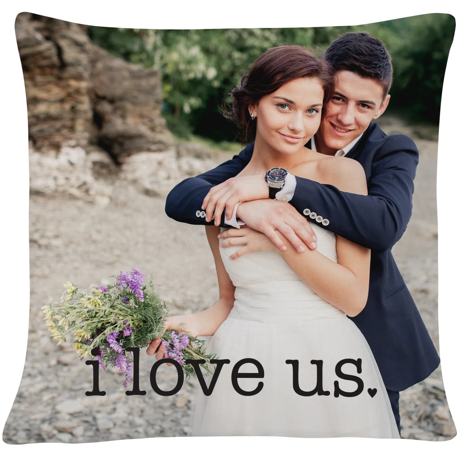 I Love Us Wedding Photo Pillow