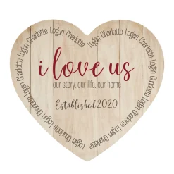 I Love Us Wood Heart