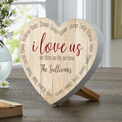 I Love Us Wood Heart