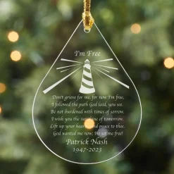 I'm Free Teardrop Ornament