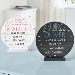 I'm New Here Baby Wood Circle with Stand
