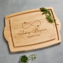 Infinite Hearts Maple Wood Cutting Board