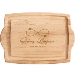 Infinite Hearts Maple Wood Cutting Board