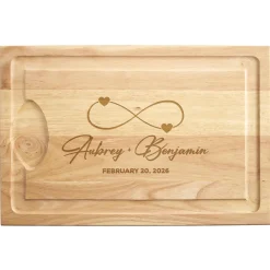 Infinite Hearts Maple Wood Cutting Board