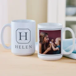 Initial and Name Photo Mug