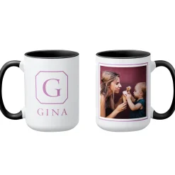 Initial and Name Photo Mug