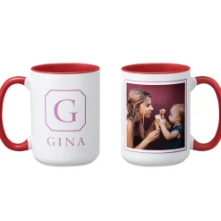 Initial and Name Photo Mug