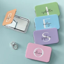 Initial and Name Rectangle Purse Mirror