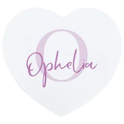 Initial and Script Name Heart Keepsake Box