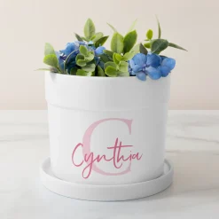 Initial and Script Name Planter with Tray