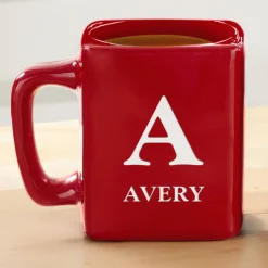 Initial & Name Red Square Mug Set