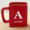 Initial & Name Red Square Mug Set