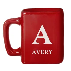 Initial & Name Red Square Mug Set