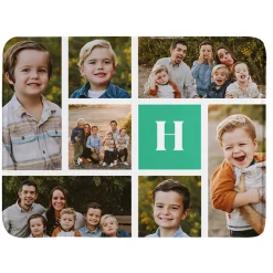Initial Photo Collage Plush Blanket