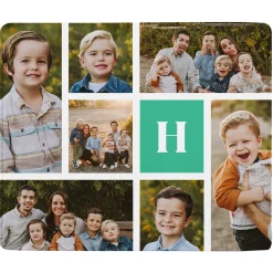Initial Photo Collage Plush Blanket