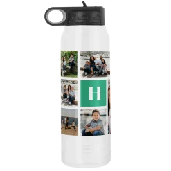 Initial Photo Collage Water Bottle