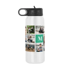 Initial Photo Collage Water Bottle