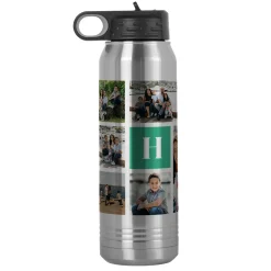 Initial Photo Collage Water Bottle